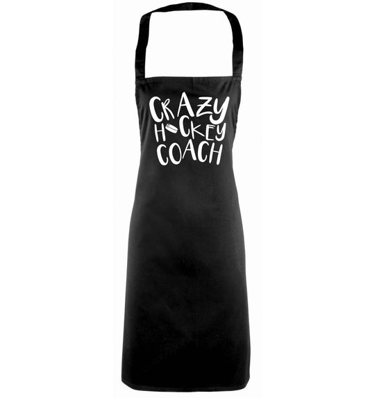 Crazy hockey coach black apron