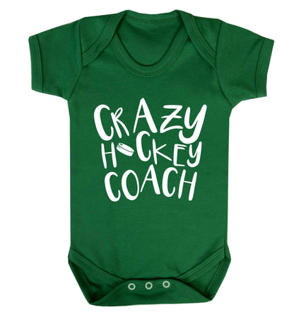 Crazy hockey coach Baby Vest green 18-24 months
