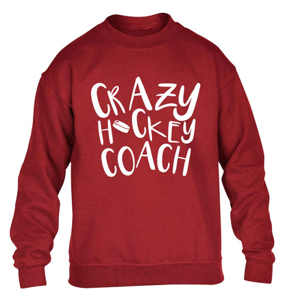 Crazy hockey coach children's grey sweater 12-13 Years