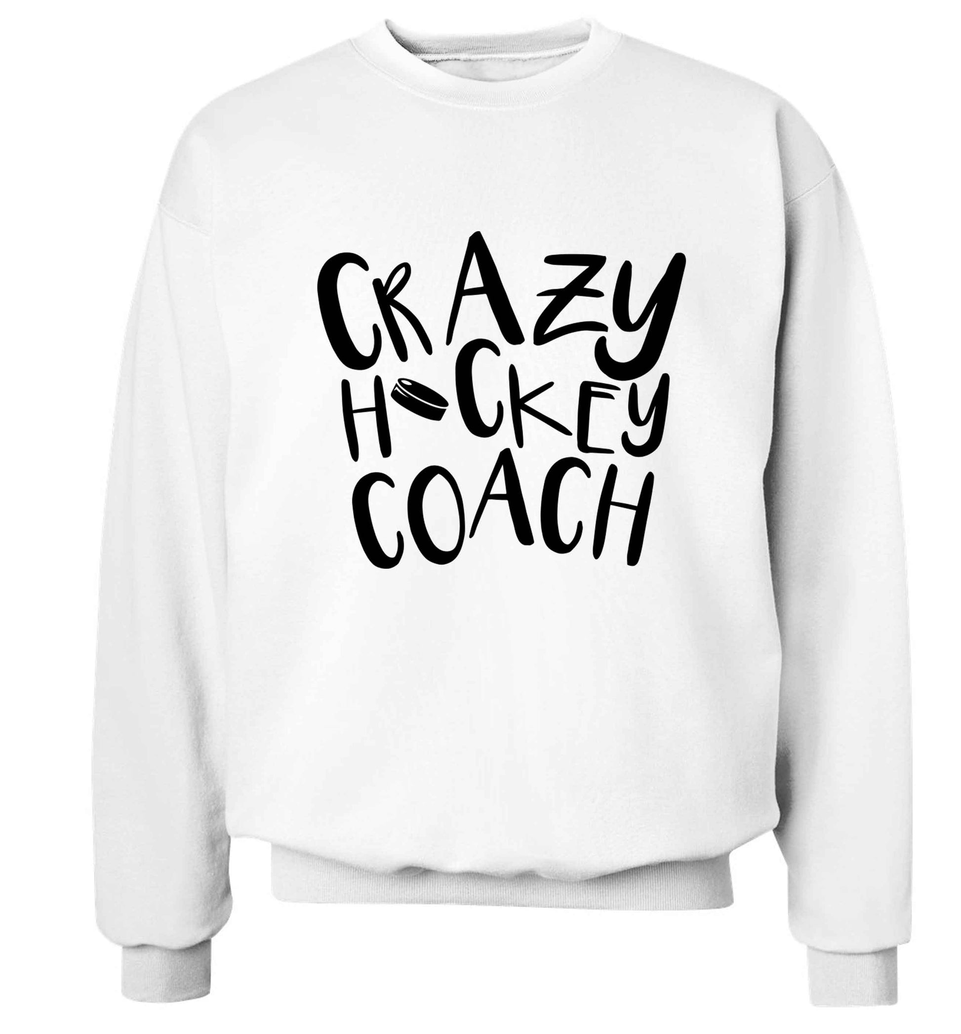 Crazy hockey coach Adult's unisex white Sweater 2XL