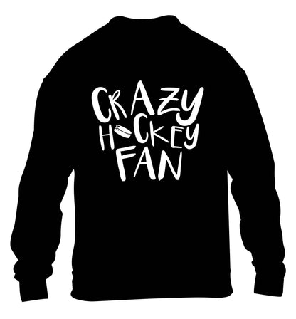 Crazy hockey fan children's black sweater 12-13 Years