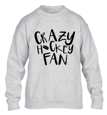 Crazy hockey fan children's grey sweater 12-13 Years