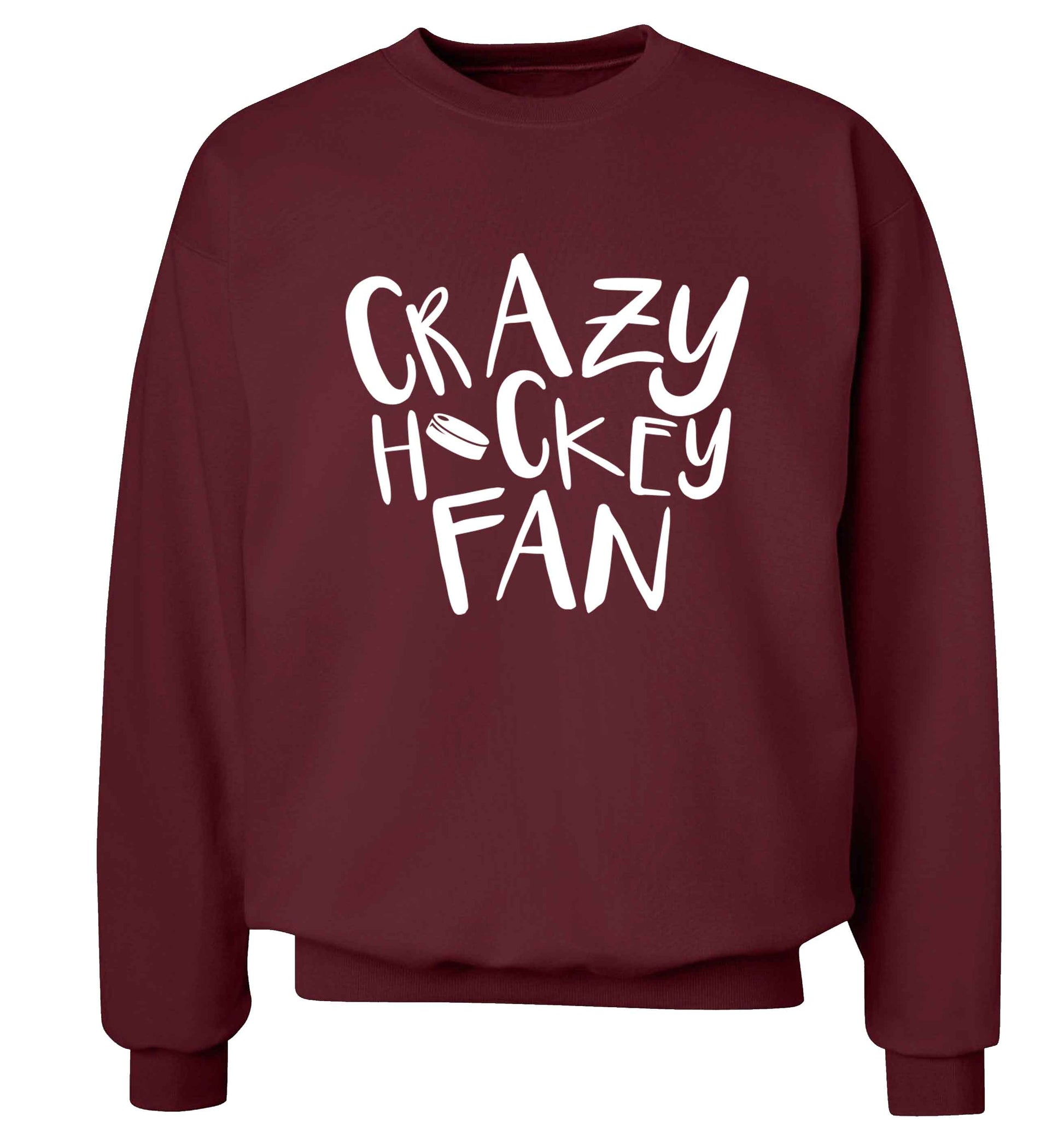 Crazy hockey fan Adult's unisex maroon Sweater 2XL