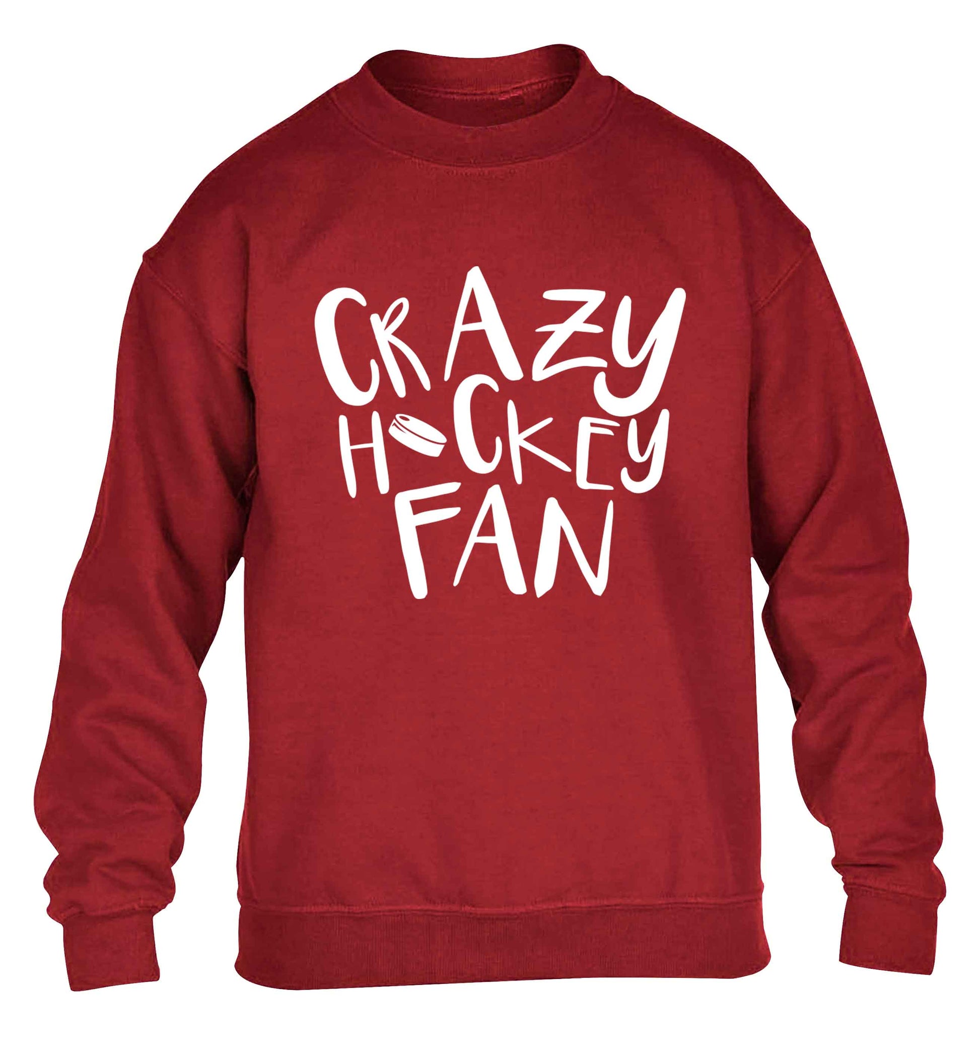 Crazy hockey fan children's grey sweater 12-13 Years