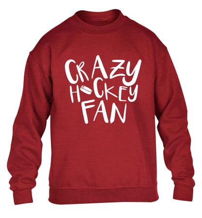 Crazy hockey fan children's grey sweater 12-13 Years
