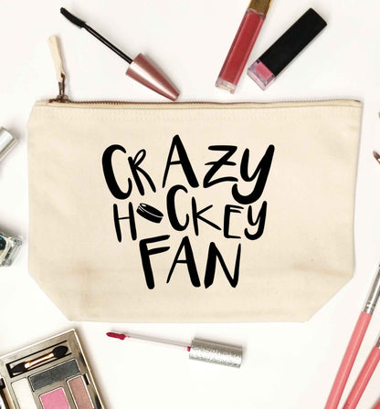 Crazy hockey fan natural makeup bag