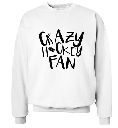 Crazy hockey fan Adult's unisex white Sweater 2XL