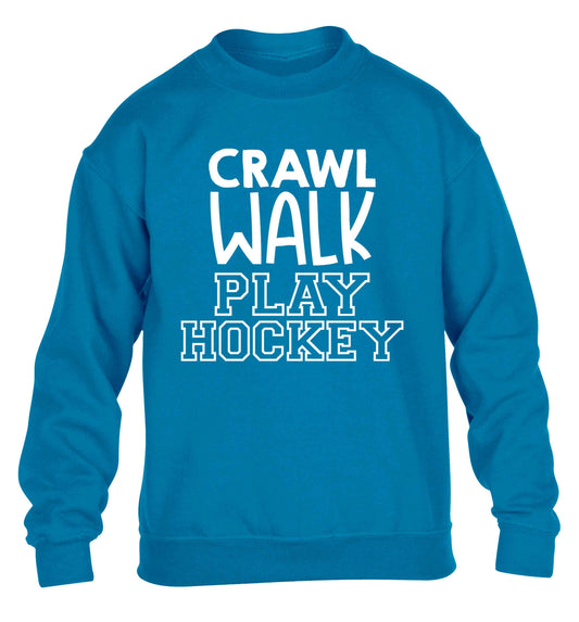 Crawl walk play hockey children's blue sweater 12-13 Years