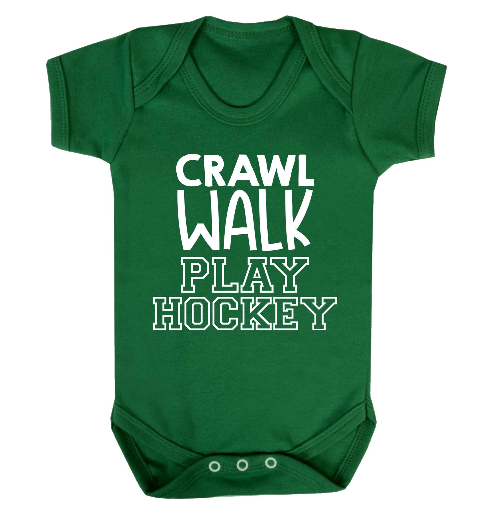 Crawl walk play hockey Baby Vest green 18-24 months