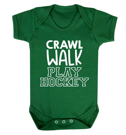 Crawl walk play hockey Baby Vest green 18-24 months