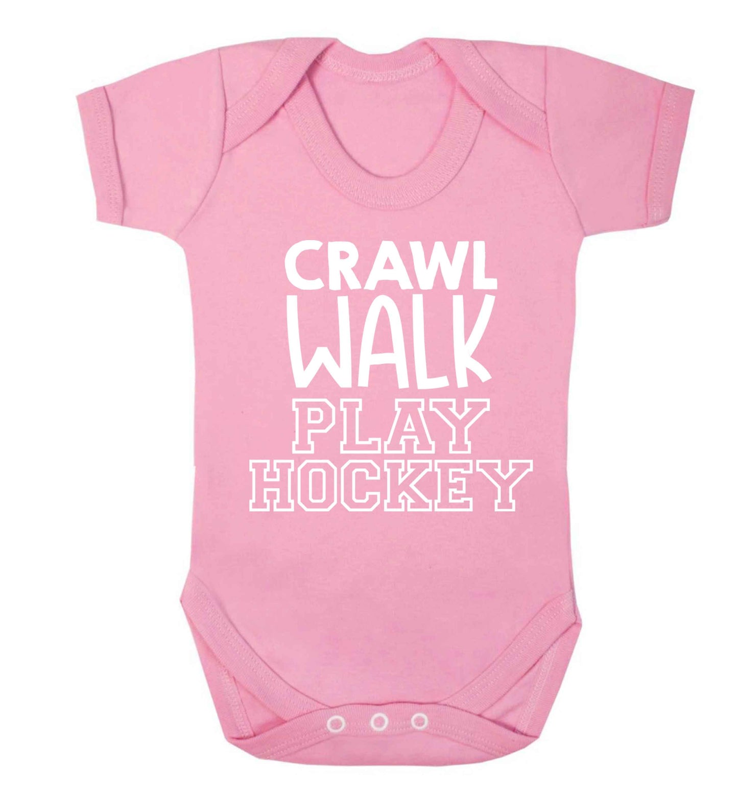 Crawl walk play hockey Baby Vest pale pink 18-24 months