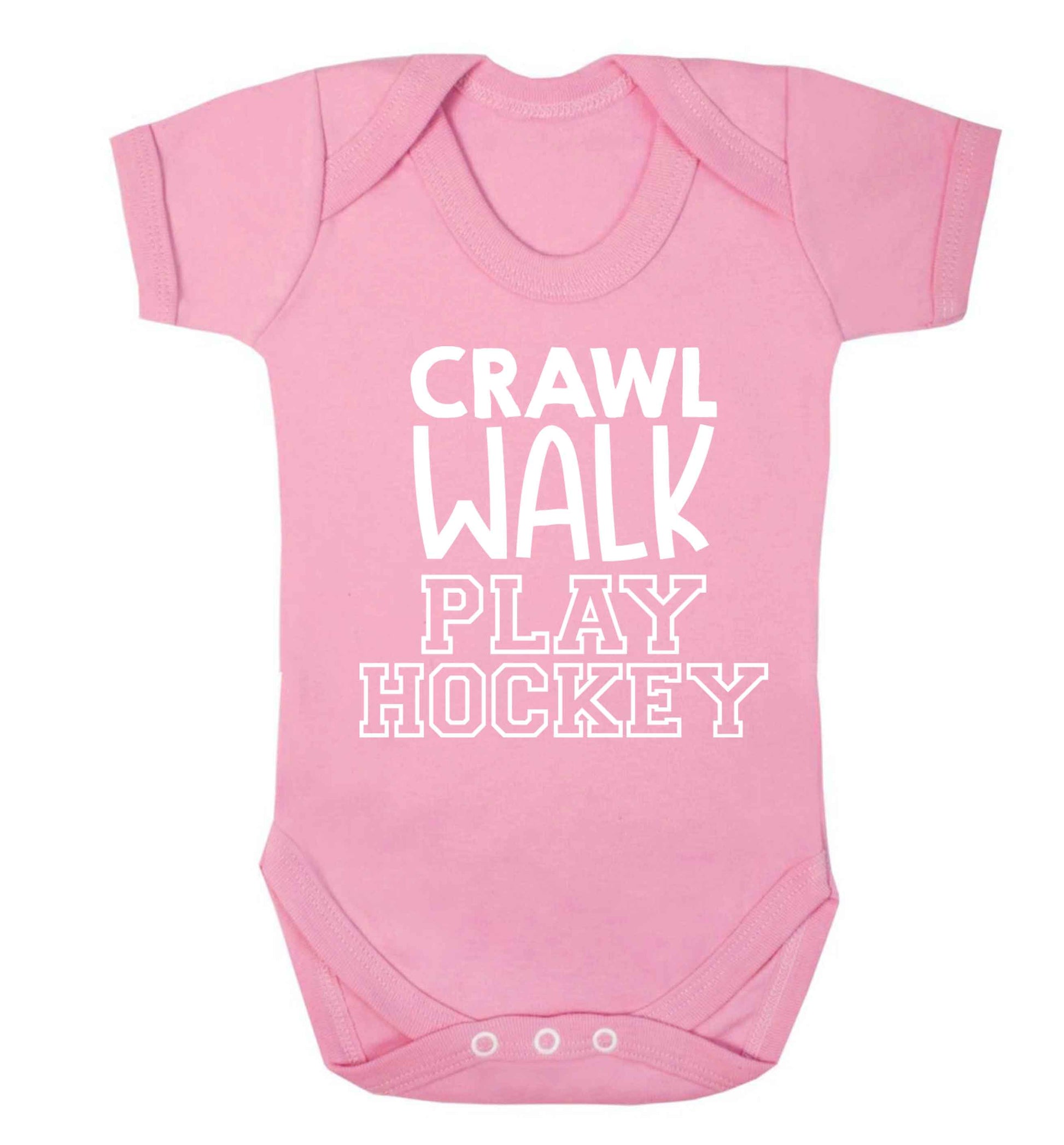 Crawl walk play hockey Baby Vest pale pink 18-24 months