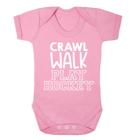 Crawl walk play hockey Baby Vest pale pink 18-24 months