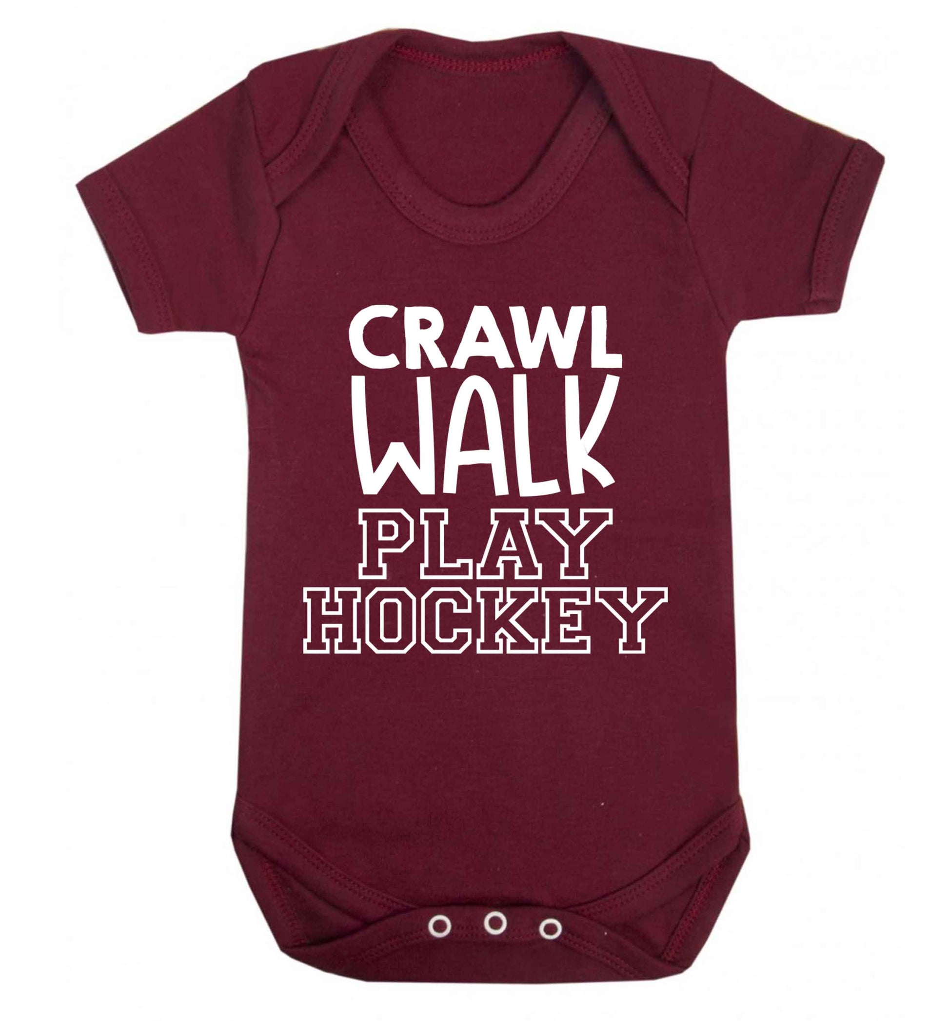 Crawl walk play hockey Baby Vest maroon 18-24 months