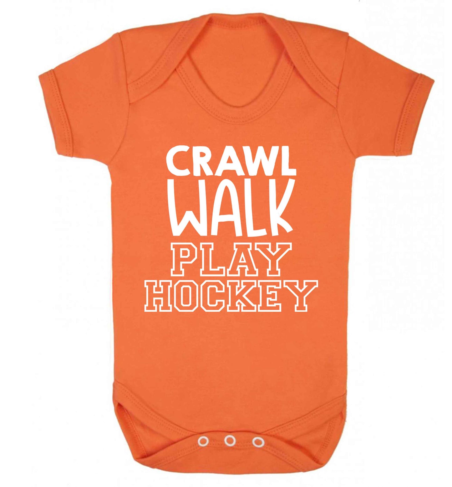 Crawl walk play hockey Baby Vest orange 18-24 months
