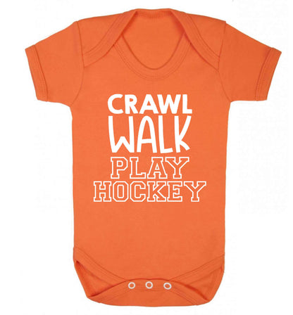 Crawl walk play hockey Baby Vest orange 18-24 months