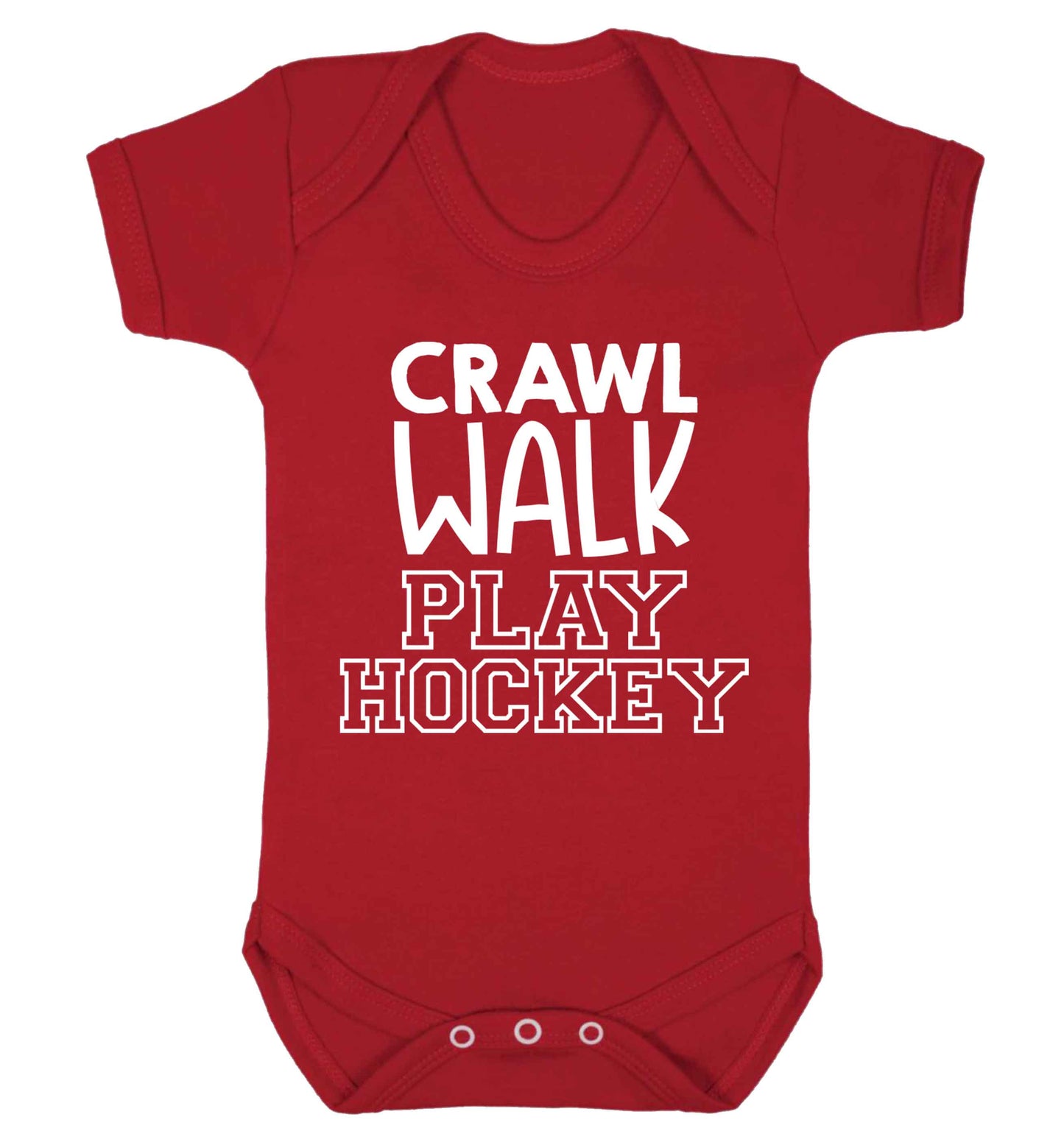 Crawl walk play hockey Baby Vest red 18-24 months