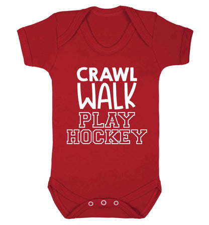 Crawl walk play hockey Baby Vest red 18-24 months