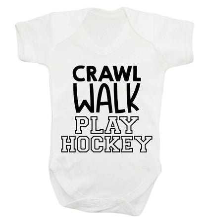 Crawl walk play hockey Baby Vest white 18-24 months