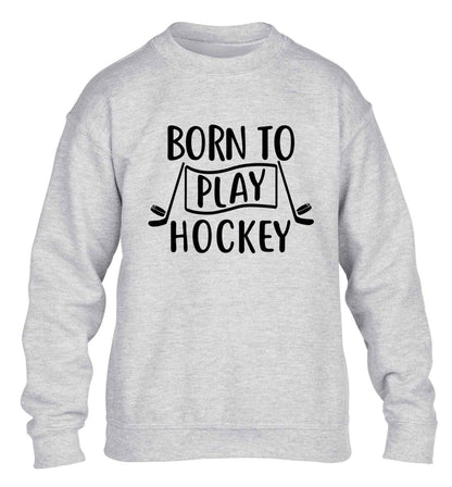 Born to play hockey children's grey sweater 12-13 Years