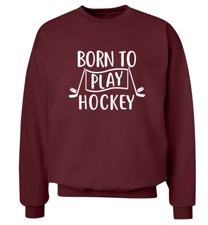 Born to play hockey Adult's unisex maroon Sweater 2XL