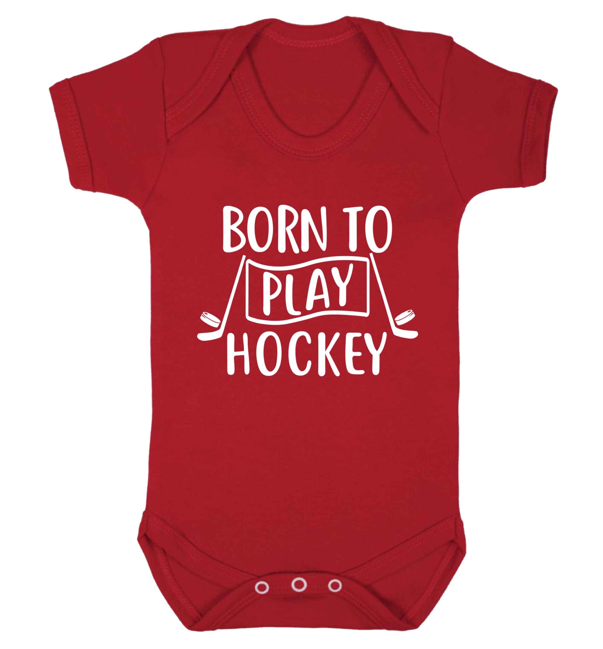 Born to play hockey Baby Vest red 18-24 months