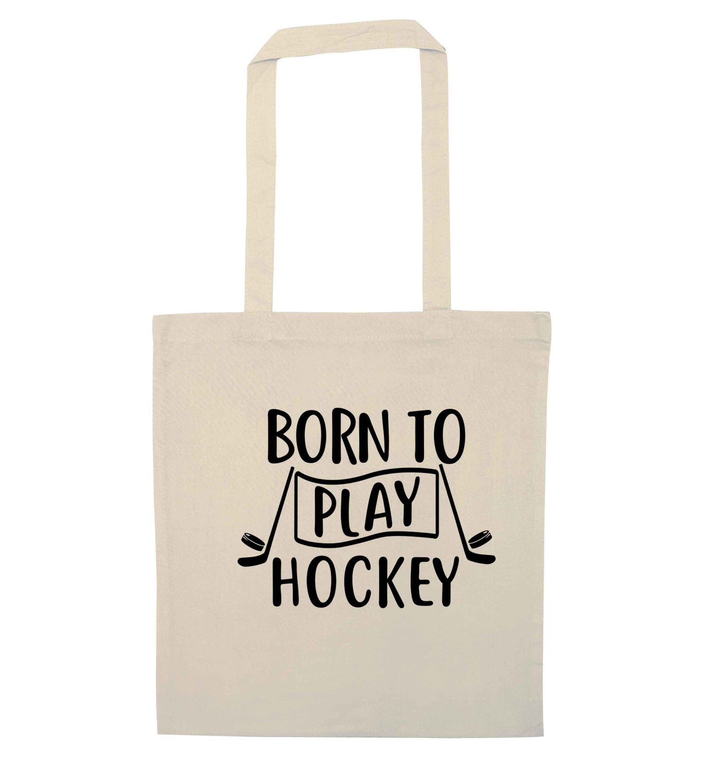 Born to play hockey natural tote bag
