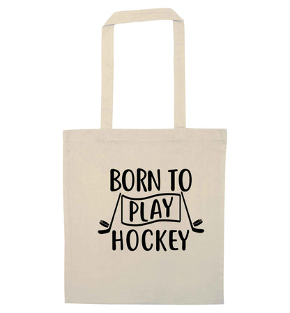 Born to play hockey natural tote bag