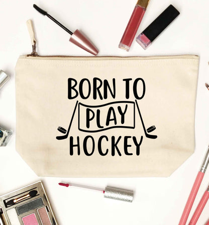 Born to play hockey natural makeup bag