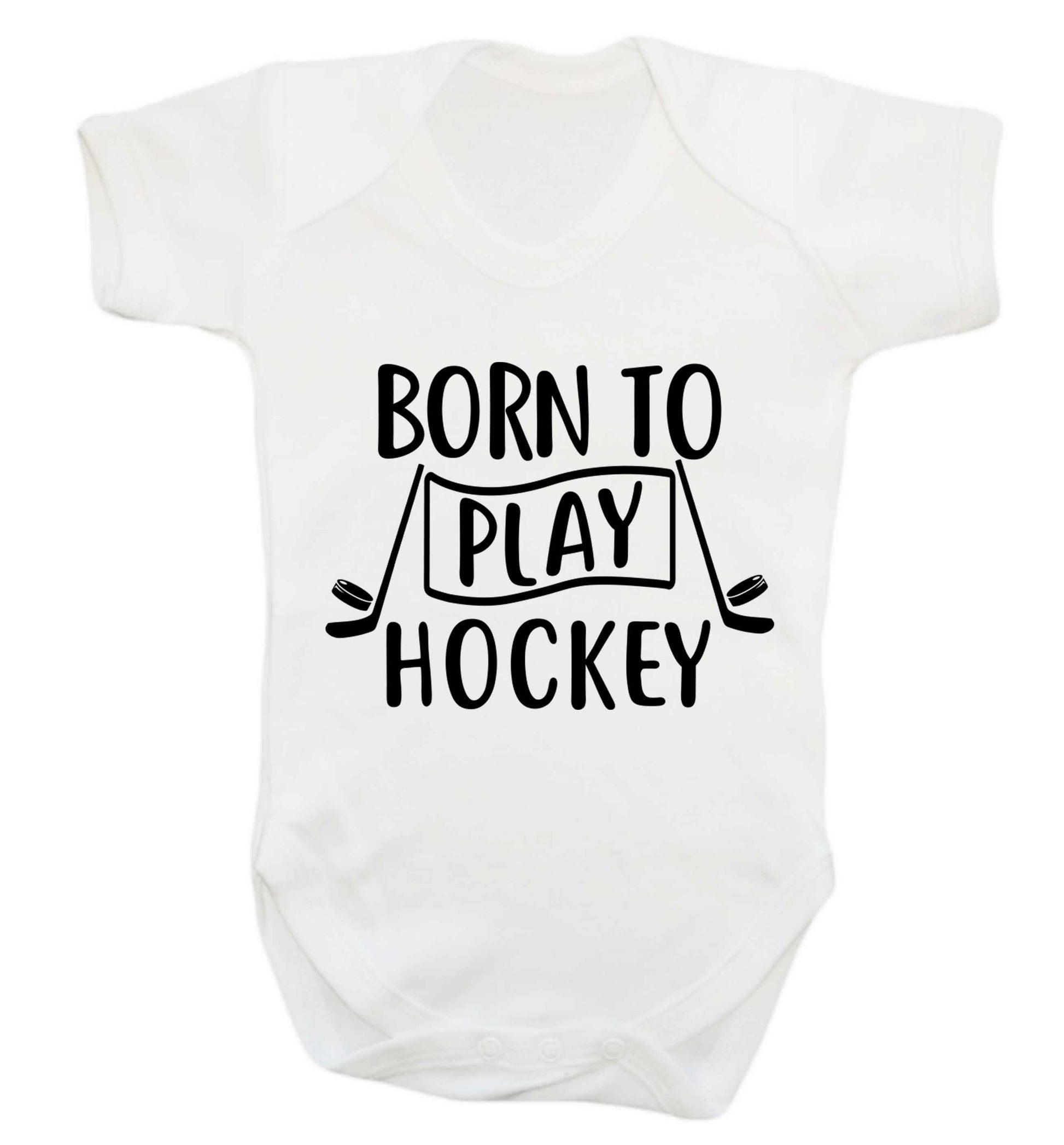 Born to play hockey Baby Vest white 18-24 months