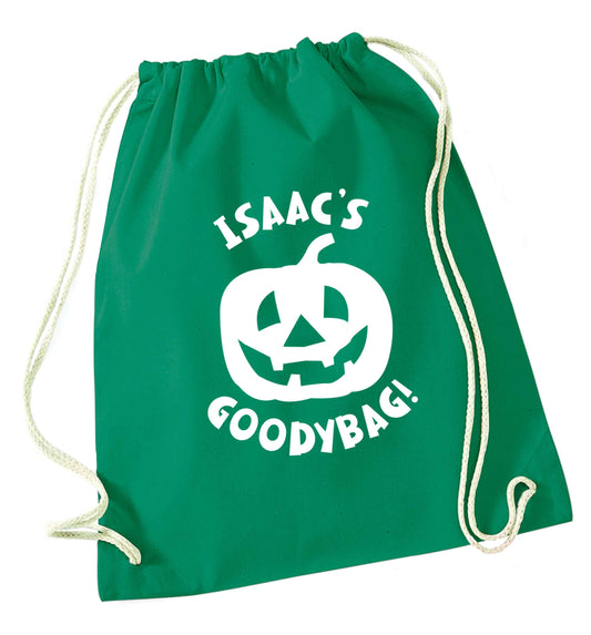 Pumpkin Pie green drawstring bag