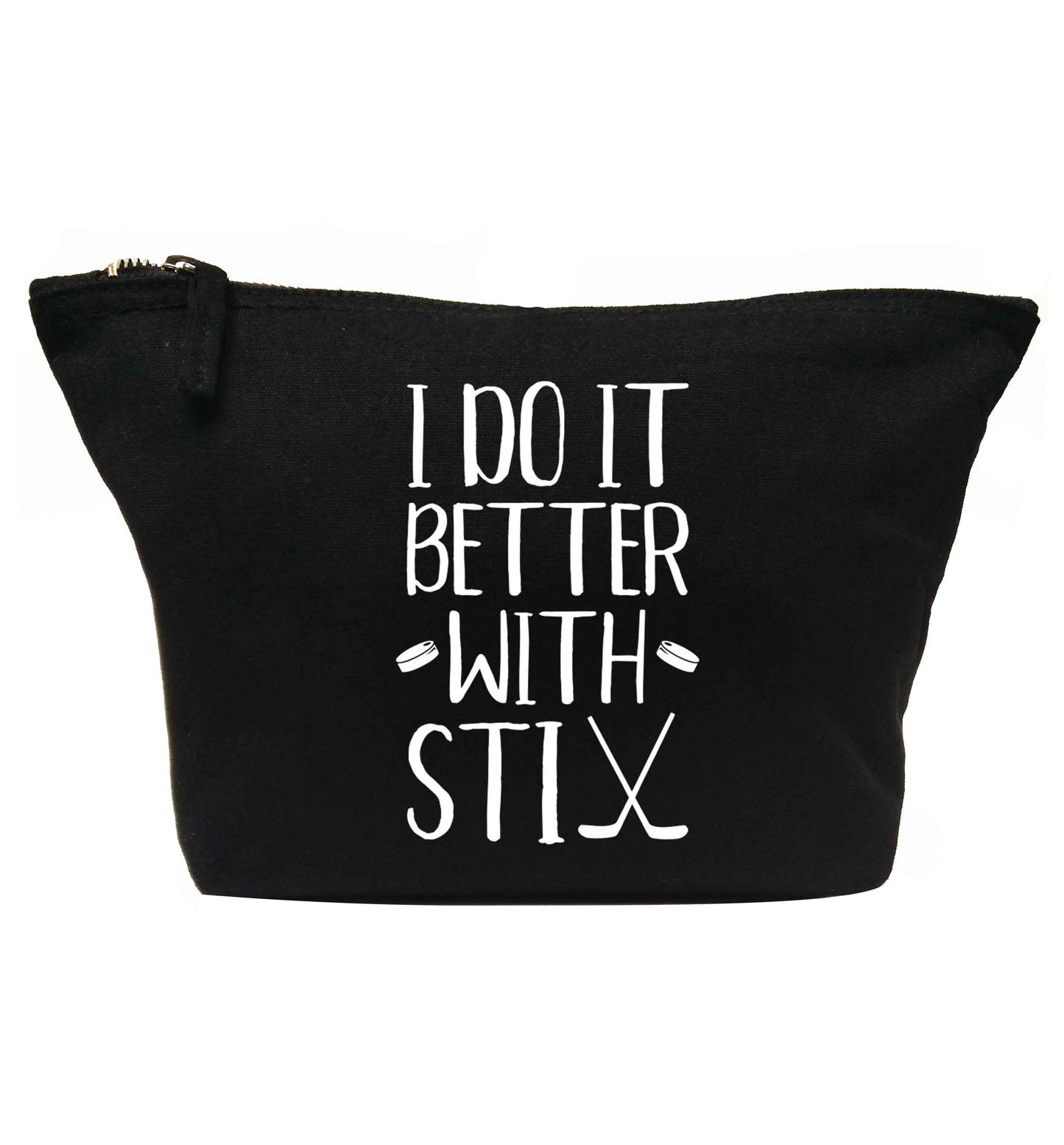 I do it better with stix (hockey) | makeup / wash bag