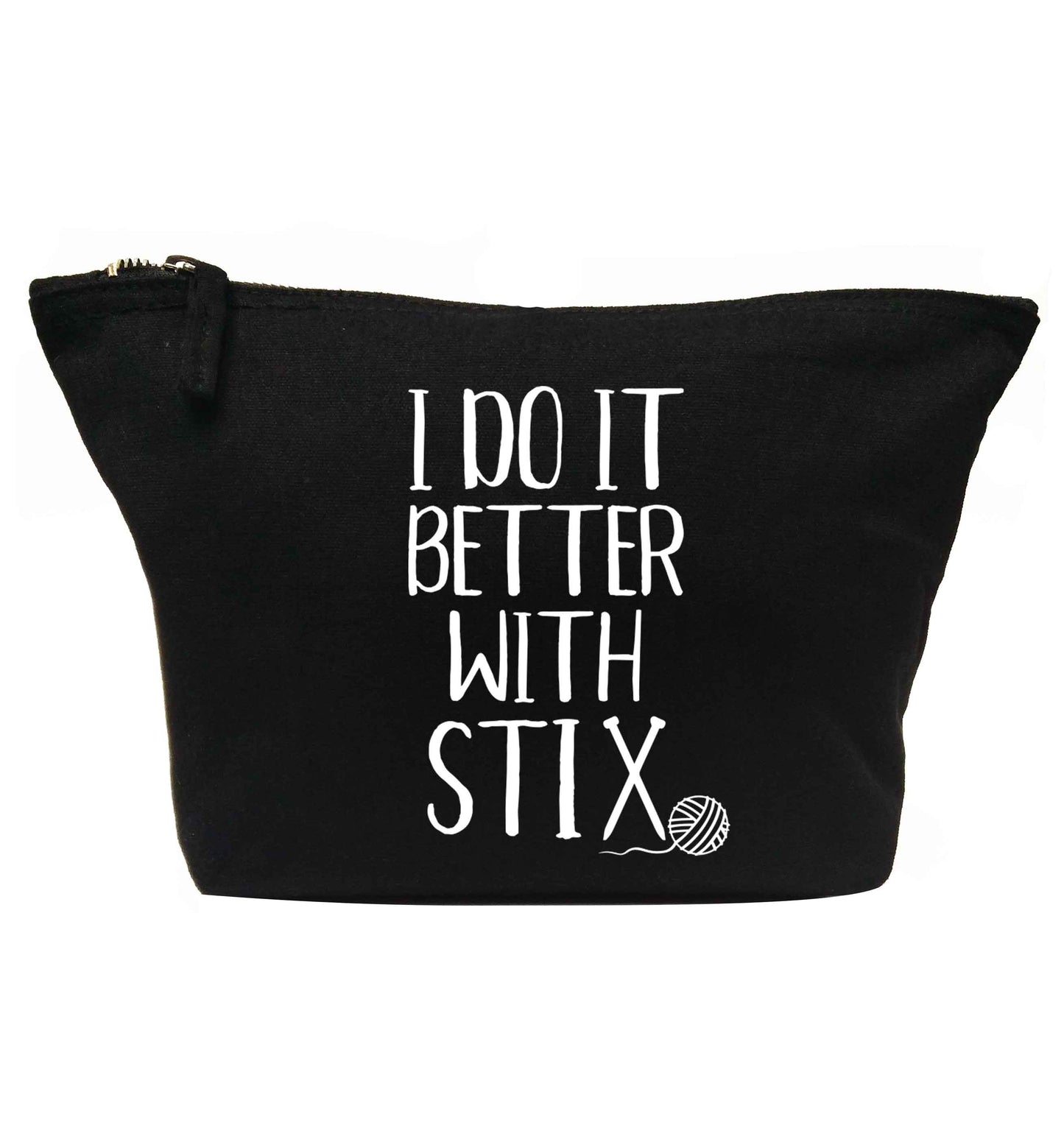 I do it better with stix (knitting) | makeup / wash bag