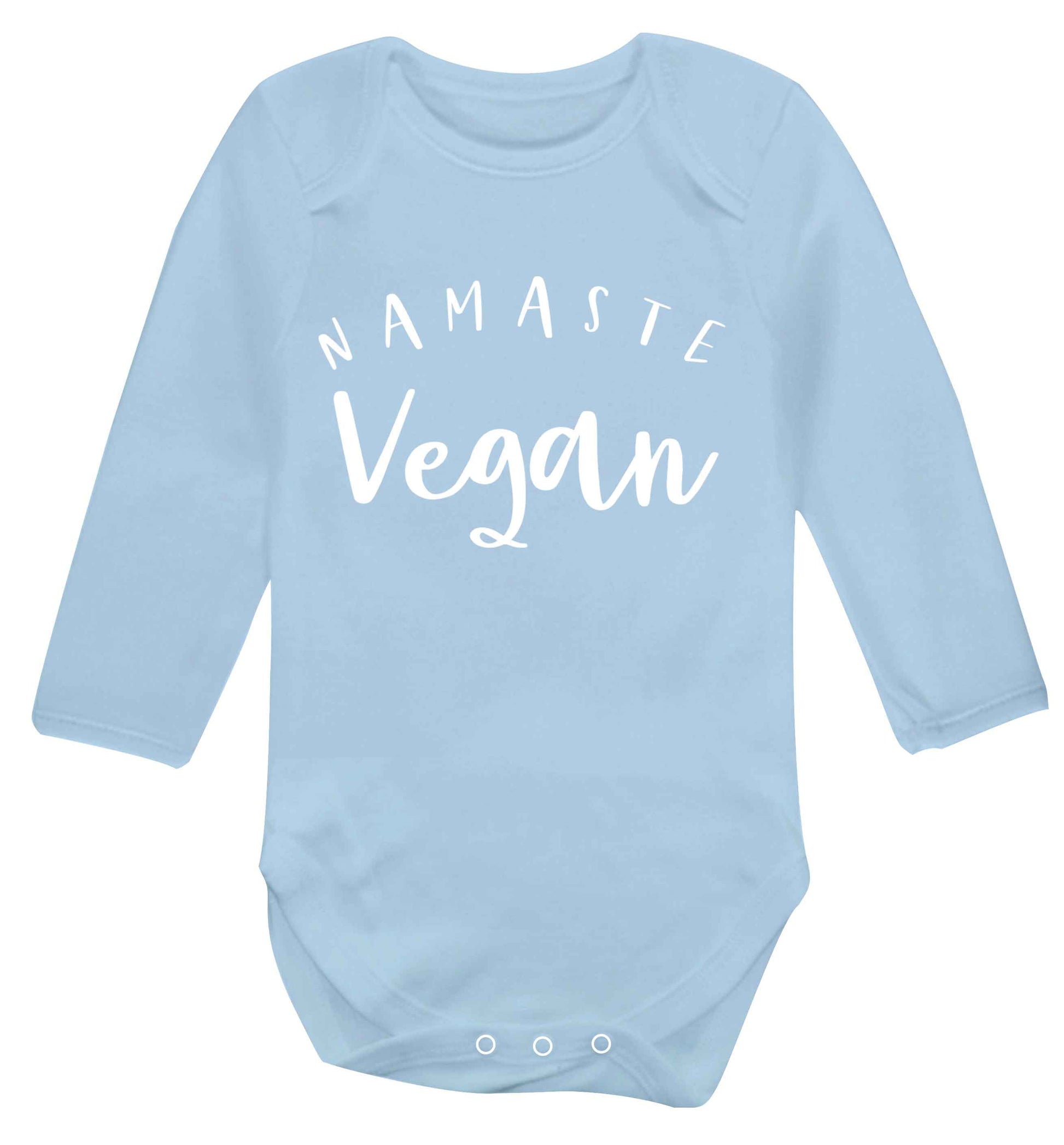 Namaste vegan Baby Vest long sleeved pale blue 6-12 months