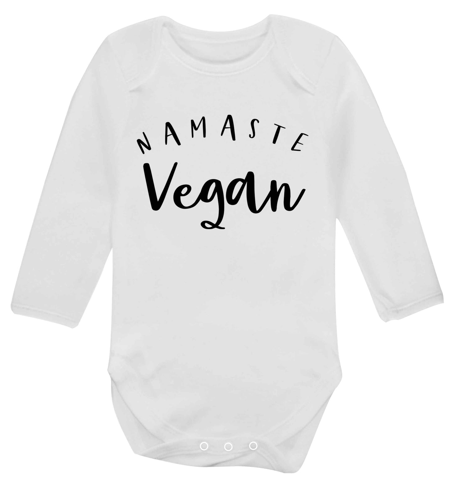 Namaste vegan Baby Vest long sleeved white 6-12 months