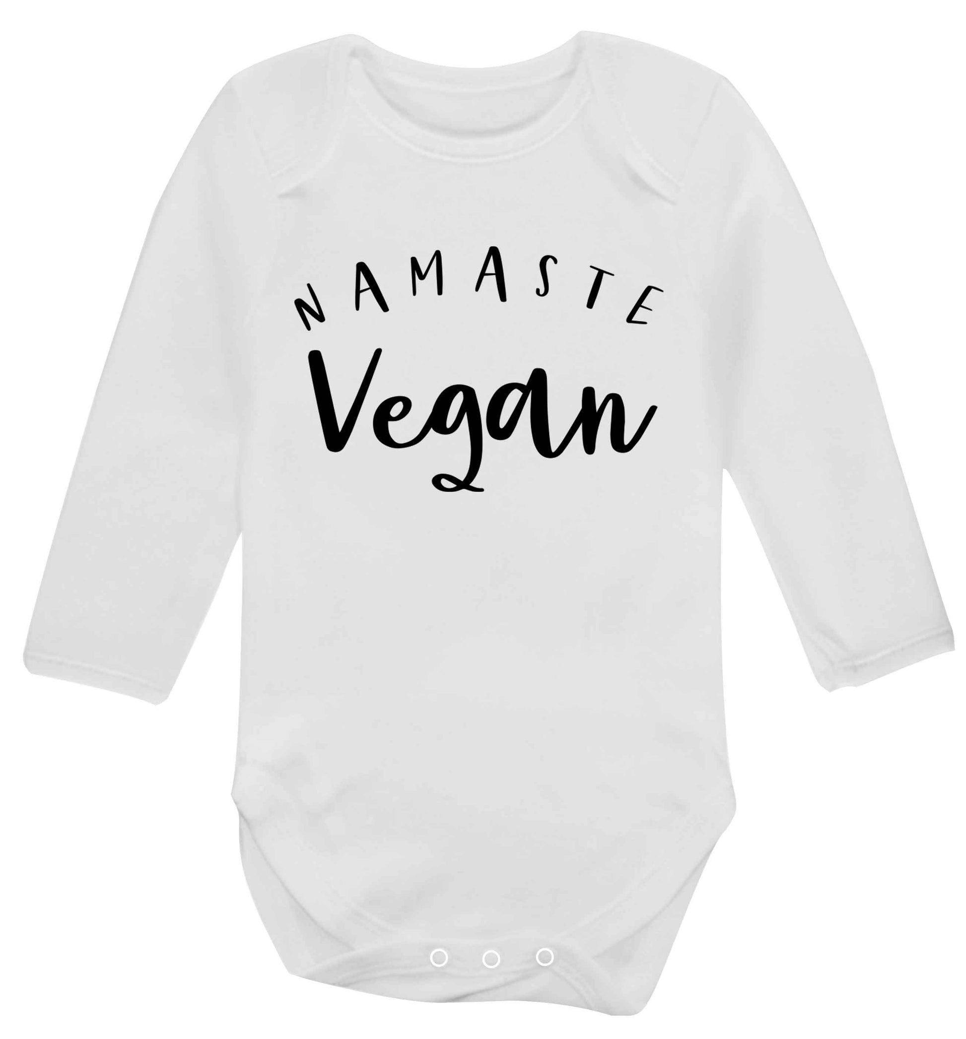 Namaste vegan Baby Vest long sleeved white 6-12 months