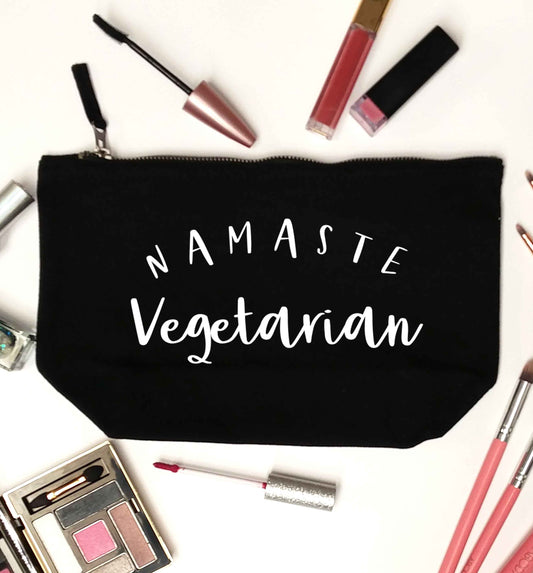 Namaste vegetarian black makeup bag