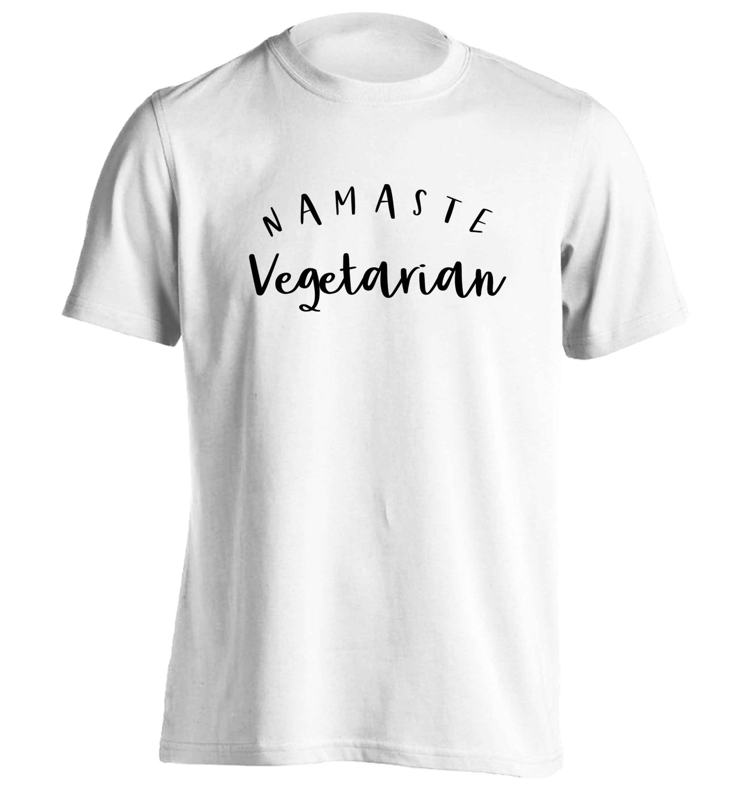 Namaste vegetarian adults unisex white Tshirt 2XL