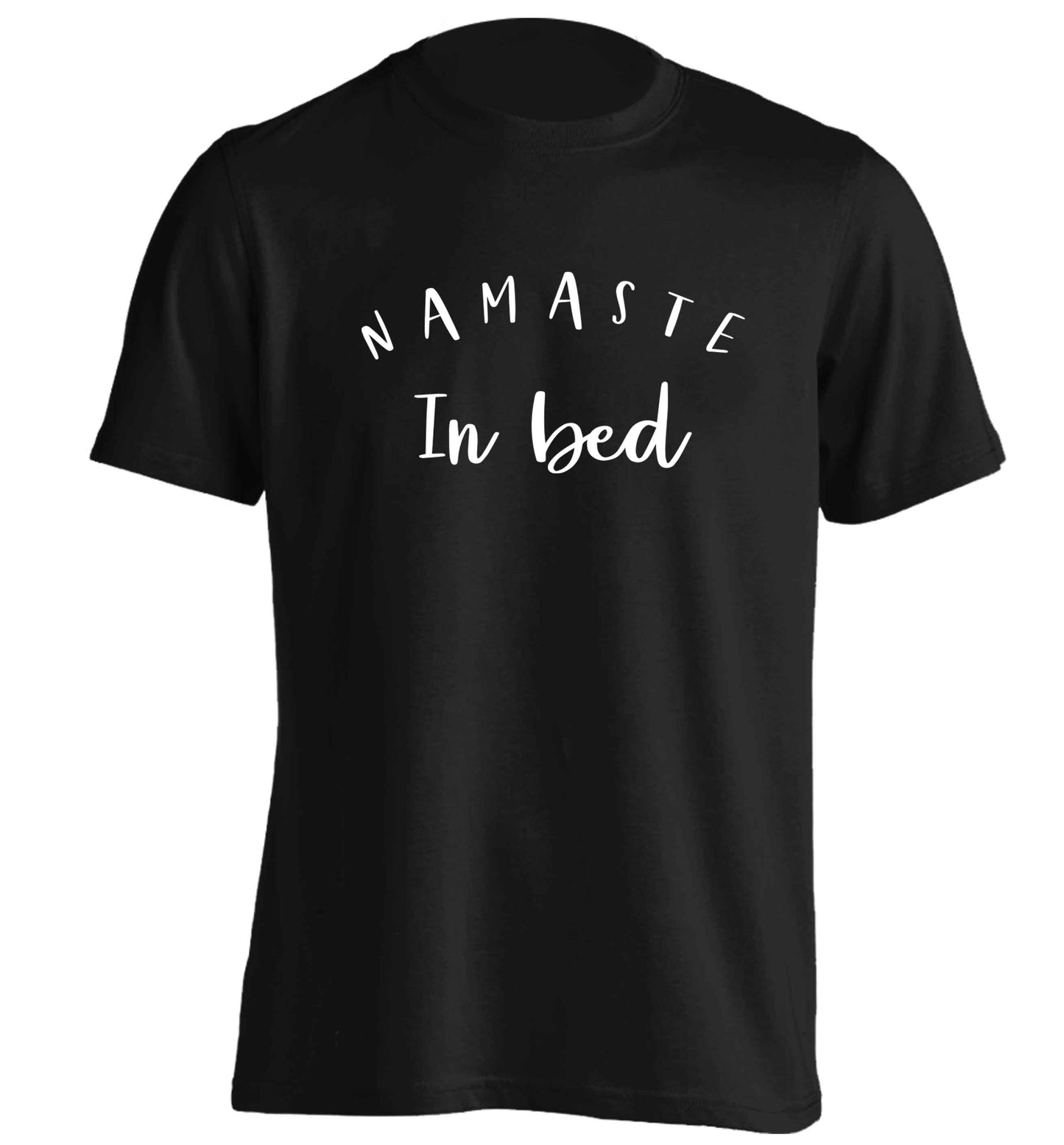 Namaste in bed adults unisex black Tshirt 2XL