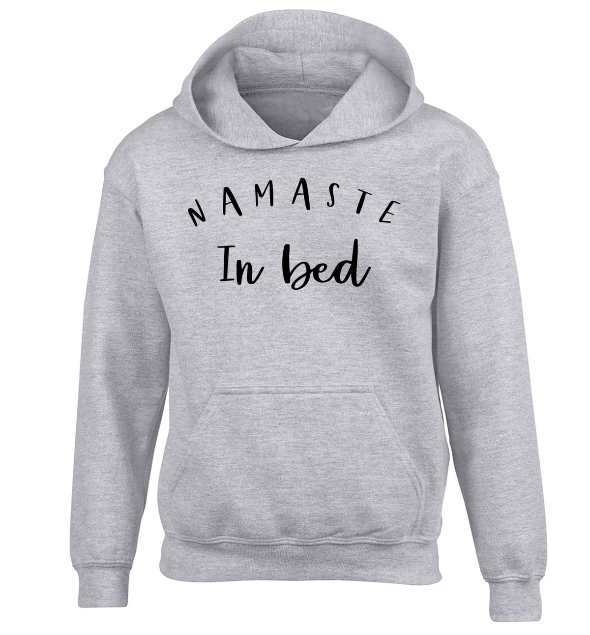 Namaste in bed children's grey hoodie 12-13 Years