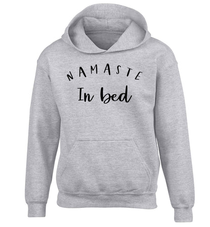 Namaste in bed children's grey hoodie 12-13 Years