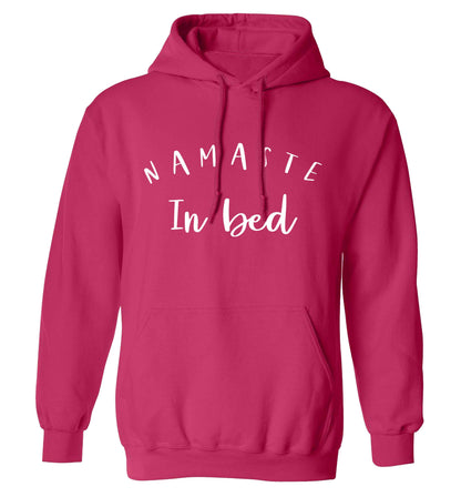 Namaste in bed adults unisex pink hoodie 2XL
