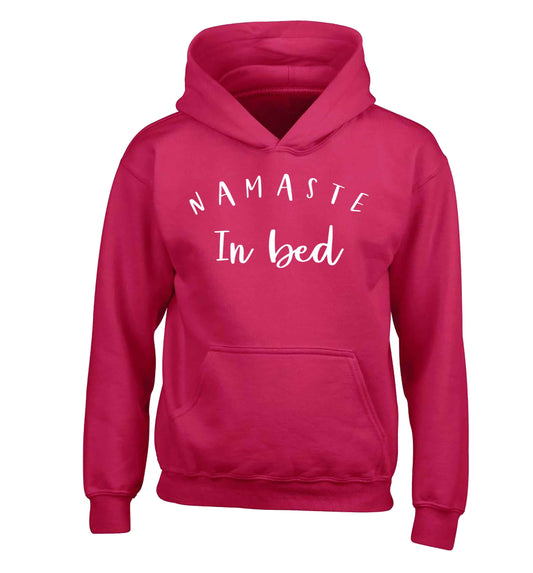 Namaste in bed children's pink hoodie 12-13 Years