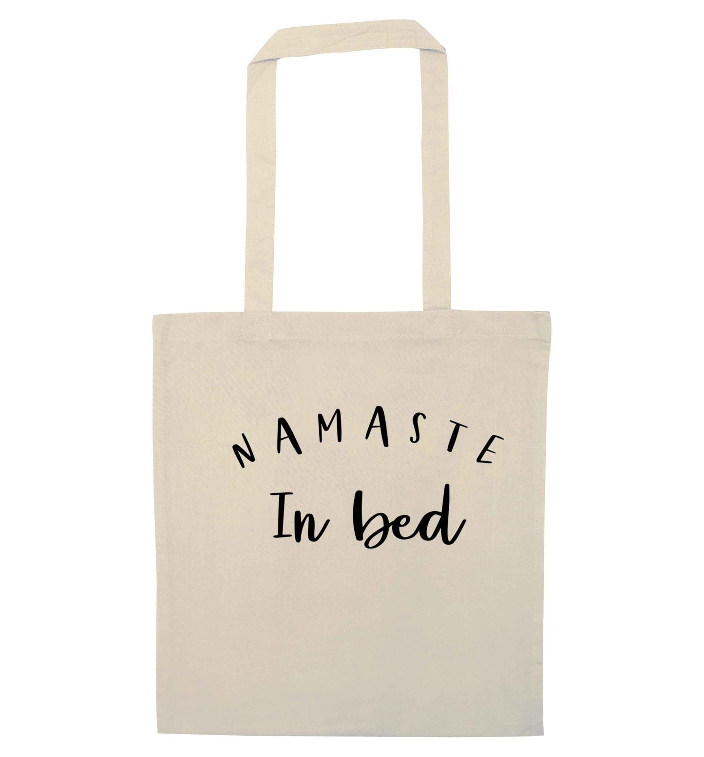 Namaste in bed natural tote bag