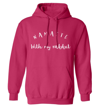 Namaste with my rabbit adults unisex pink hoodie 2XL