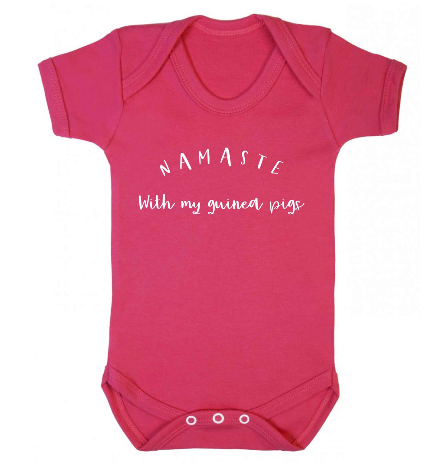 Namaste with my guinea pigs Baby Vest dark pink 18-24 months