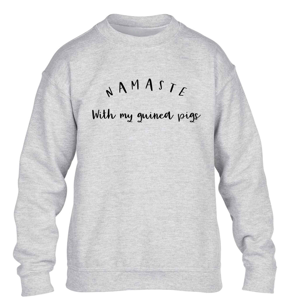 Namaste with my guinea pigs children's grey sweater 12-13 Years