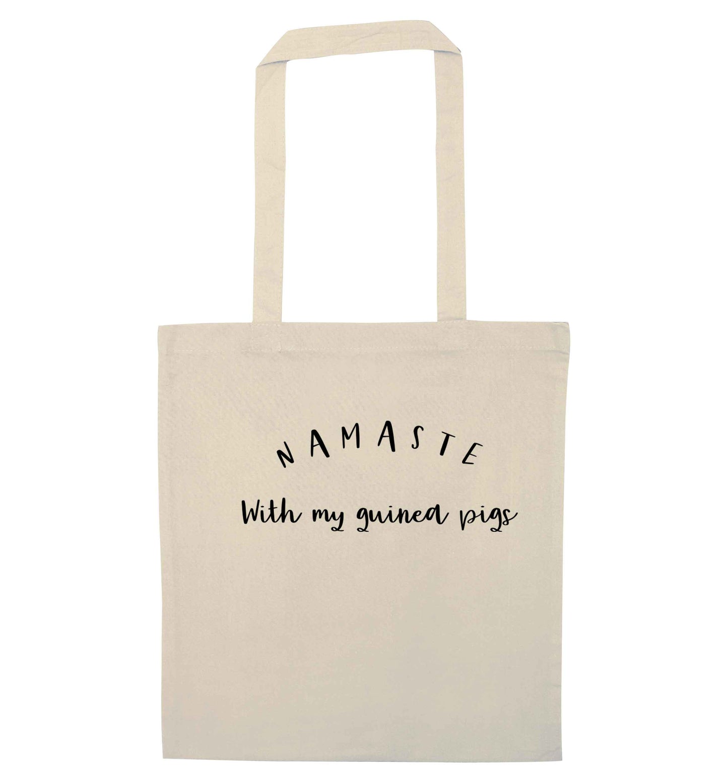 Namaste with my guinea pigs natural tote bag
