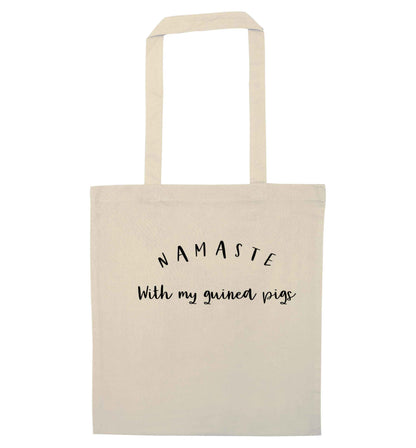 Namaste with my guinea pigs natural tote bag