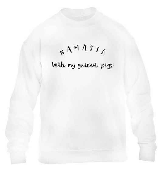 Namaste with my guinea pigs children's white sweater 12-13 Years